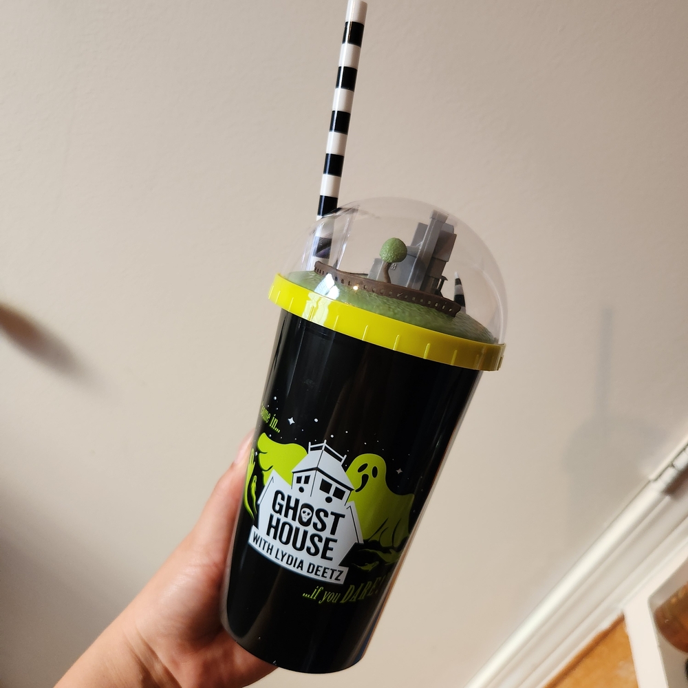 Ghost House Black and Green Party Cup with Straw